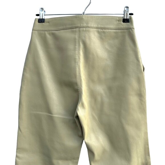 REVOLVE LNA Faux Leather Wide Leg Exposed‎ Zipper Pants - Women's Small - tan - Picture 8 of 9